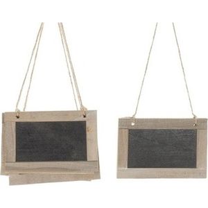 5x Hanglabels met schrijfvlak 15 x 10 cm krijtbord/schoolbord - decoratief-figuur
