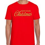 Bellatio Decorations - Fout Kerstshirt - Rood - Merry Fucking Christmas - Katoen