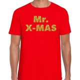 Bellatio Decorations - Mr X-mas - T-shirt - Rood - Katoen