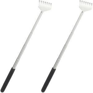 Uitschuifbare Rugkrabber - Zilver - Metaal en Kunststof - Instelbaar van 20 tot 50 cm