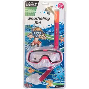 Snorkelset roze voor kinderen / meisjes