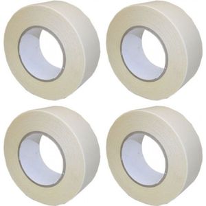 4x Dubbelzijdig plakband / tapijttape 150 cm wit - Dubbelzijdig foam tape