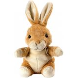 Pluche bruine konijn/haas knuffel 19 cm - Paashaas knuffeldieren - Speelgoed voor kind