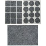 2x Antikras vilt / meubelvilt sets grijs - 25-delig - meubel viltjes