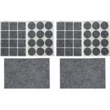 2x Antikras vilt / meubelvilt sets grijs - 25-delig - meubel viltjes