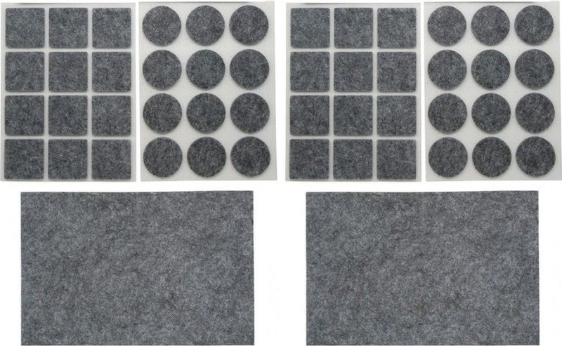 2x Antikras vilt / meubelvilt sets grijs - 25-delig - meubel viltjes