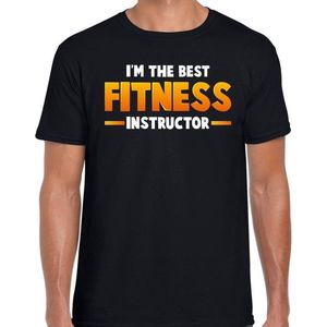 Im the best fitness instructor t-shirt zwart voor heren - sportschool / trainingskleding M