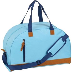 Sporttas/reistas lichtblauw met kunstleer 50 cm - Weekendtassen - Voetbaltassen 40 liter