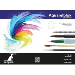 Aquarelblok 16 vel 300 gram 32 x 24 cm - Aquarel papier - Aquarelblokken/tekenblokken - Hobby/schildermateriaal