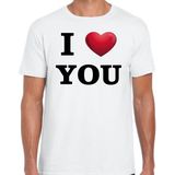 I love you valentijn t-shirt wit voor heren