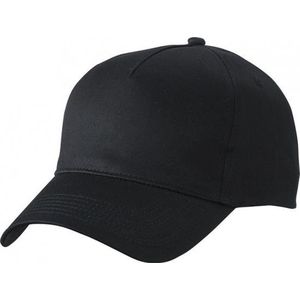 5x 5 panel baseball petjes zwart - Petten