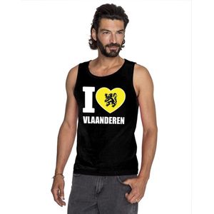 I Love Vlaanderen - Tanktop - Zwart - Vlaamse Hempjes