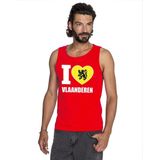 I Love Vlaanderen - Tanktop - Rood - Vlaamse Hempjes
