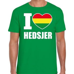 Carnaval t-shirt I love Hedsjer voor heren - groen - Heerlen - Carnavalshirt / verkleedkleding L