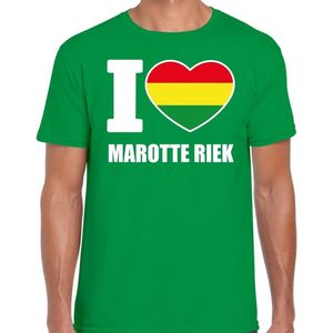 Carnaval t-shirt I love Marotte Riek voor heren - groen - Sittard - Carnavalshirt verkleedkleding