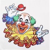 Raamsticker vrolijke clown 35 x 40 cm - Decoratiesticker - Carnaval/Circus themadecoratie