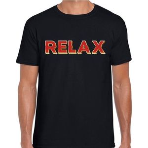 Fout RELAX t-shirt met 3D effect zwart voor heren