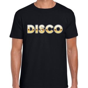 Disco t-shirt voor heren - zwart met goud - seventies shirt outfit