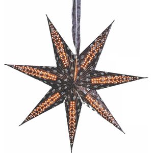 Kerstversiering zwarte kerststerren 60 cm type 1 - Kerststerren hangdecoraties - Kerstversiering