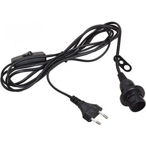 Kerststerren verlichting lichtkabels zwart E14 fitting 3 meter - Kerstversiering kerststerren verlichten kabel