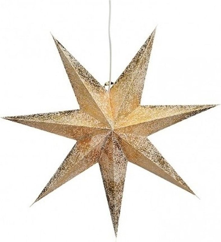 Kerstversiering gouden kerststerren 60 cm - Kerststerren hangdecoraties - Kerstversiering