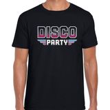 Disco party feest t-shirt zwart voor heren - zwarte 70s/80s/90s feest shirts