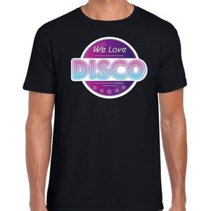 We love disco feest t-shirt zwart voor heren