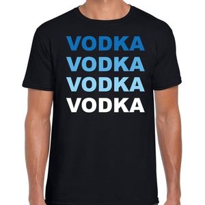 Wodka fun shirt zwart met blauwe bedrukking voor heren