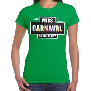 Miss Carnaval verkleed t-shirt groen voor dames - natural beauty carnaval / feest shirt kleding / kostuum M