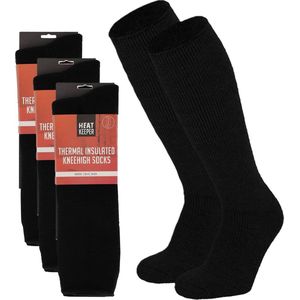 Apollo - Thermo Hoge Sokken - Zwart - 3x Paar - Extra Dikke Stof