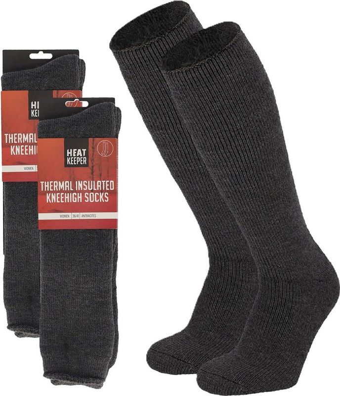 Thermo - Knierekousen - Antraciet - Dames - 2 Paar