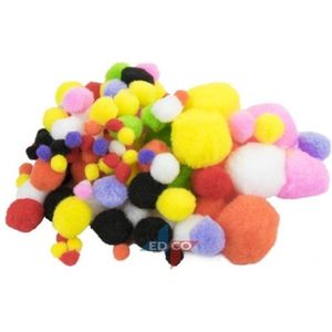 200x Decoratie pompons - Hobbybasisvoorwerp