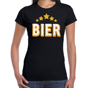 BIER drank fun t-shirt zwart voor dames - bier drink shirt kleding