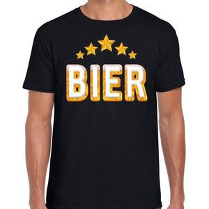BIER drank fun t-shirt zwart voor heren - bier drink shirt kleding