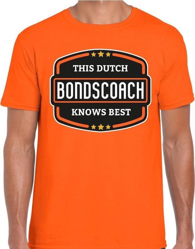 Oranje Holland supporter bondscoach t-shirt oranje voor heren - Nederlands elftal fan shirt kleding