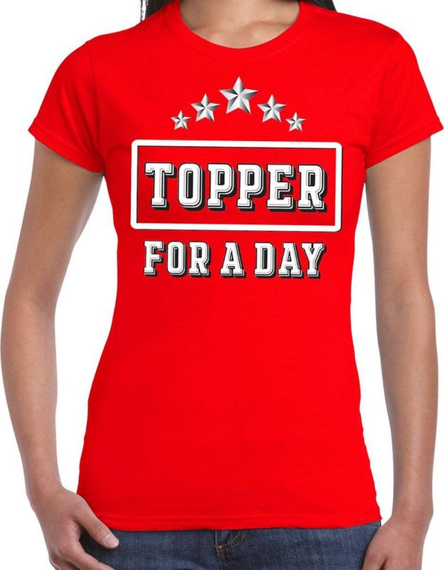 Topper for a day concert t-shirt voor de Toppers rood dames - feest shirts