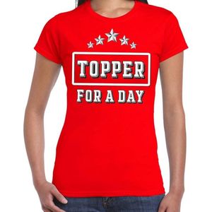 Topper for a day concert t-shirt voor de Toppers rood dames - feest shirts XL