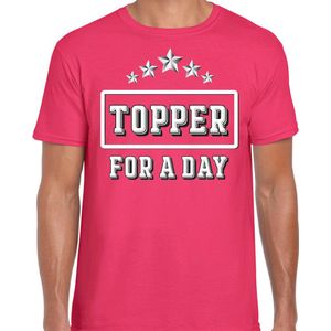Topper for a day concert t-shirt voor de Toppers fuchsia donker roze heren - feest shirts
