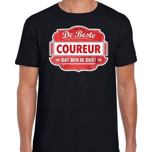 Cadeau T-shirt Voor de Beste Coureur Voor Heren - Zwart met Rood - Coureurs