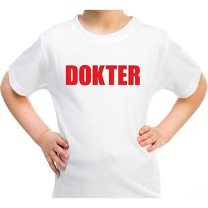Dokter verkleed t-shirt wit voor kids - arts carnaval / feest shirt kleding / kostuum / kinderen 110/116
