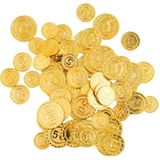 Piraat munten goud 200 stuks - Piraten verkleed accessoire - Gouden speelgoed munten