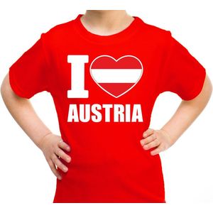 I love Austria - T-shirt - Rood - Katoen - Voor Kinderen