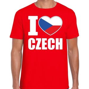 I love Czech t-shirt rood voor heren - Tsjechisch landen shirt -  Tsjechie supporter kleding