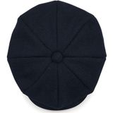 Navy blauwe flatcap voor dames - volledig gestikt - bakerboy pet / flat cap S/M