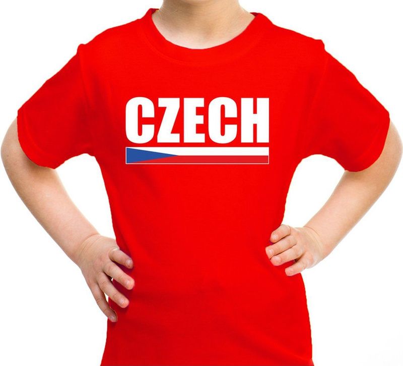 T-shirt - Rood - Katoen - Czech - Voor Kids