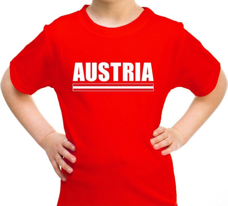 Bellatio Decorations - Austria Supporter T-shirt - Rood - Katoen