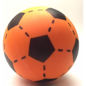 Set van 3 foam softbal voetballen oranje 20 cm - Zachte speelgoed voetbal
