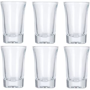 Shotglazen/borrelglaasjes - set van 24x st - 40 ml - glas - transparant