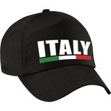 Italy supporter pet  / cap Italie zwart volwassenen