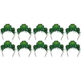 10x Happy St. Patricks day diadeem/haarband voor volwassenen - St. Patricksday verkleedaccessoires haarbanden/diademen